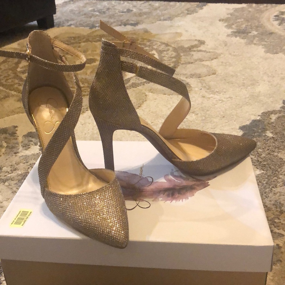 Jessica Simpson Gold / sparkle- heels